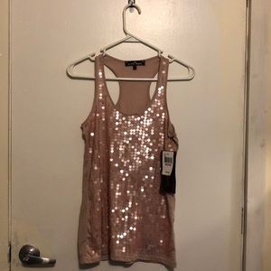 Light pink sparkle tank top